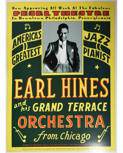 Koncertní plakát Earl Hines, Pearl Theatre, Philadelphia, 1929