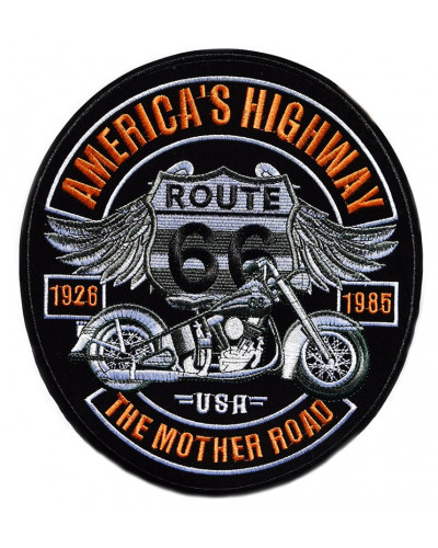 Moto nášivka Americas Highway Route 66 XXL na záda 25 cm x 23 cm