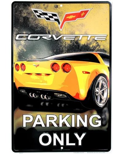 Plechová cedule  Corvette Yelow Parking 30cm x 45 cm