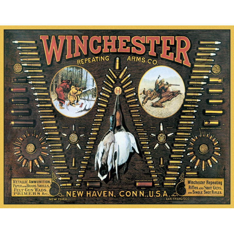 Plechová cedule Winchester Bullet Board 32 cm x 40 cm