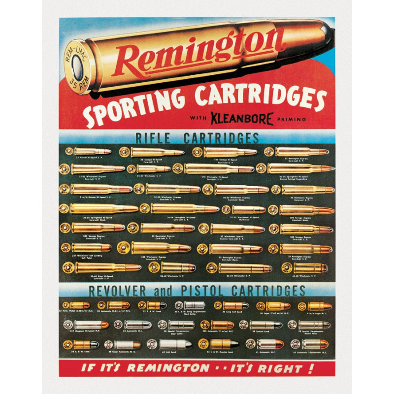 Plechová cedule Remington Cartridges 32 cm x 40 cm