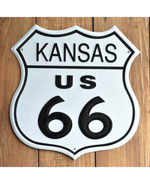 Plechová cedule Route 66 Kansas Shield 30cm x 30cm p