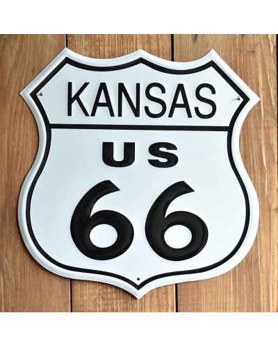 Plechová cedule Route 66 Kansas Shield 30cm x 30cm p