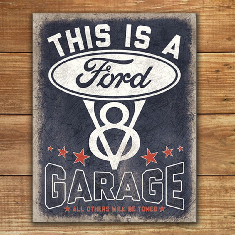 Plechová cedule V8 Ford Garage 32cm x 40 cm p Plechová cedule V8 Ford Garage 32cm x 40 cm p