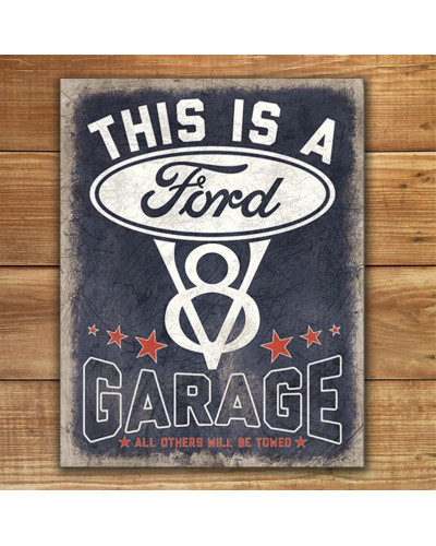 Plechová cedule V8 Ford Garage 32cm x 40 cm p