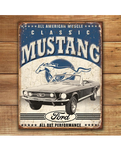 Plechová cedule Classic Ford Mustang 40 cm x 32 cm p