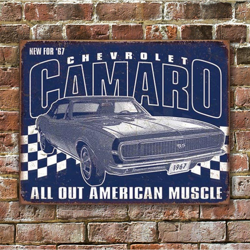 Plechová cedule Camaro - 1967 Muscle 40 cm x 32 cm w Plechová cedule Camaro - 1967 Muscle 40 cm x 32 cm w