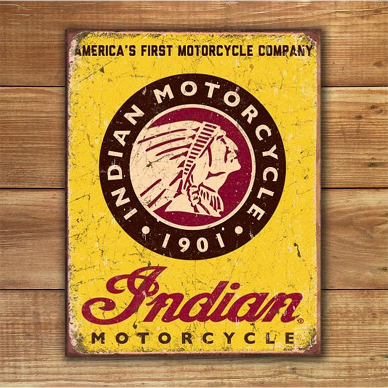 Plechová cedule Indian Motorcycles Since 1901 40 cm x 32 cm w