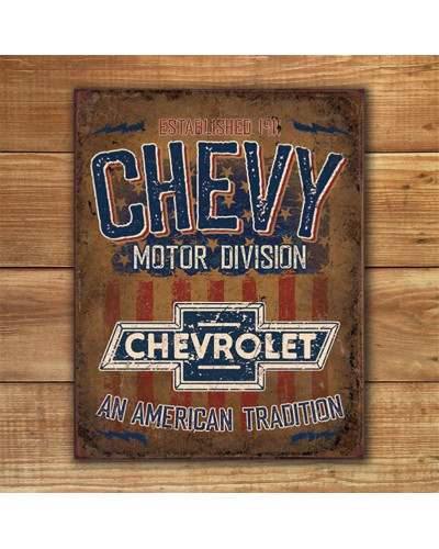 Plechová cedule Chevy - American Tradition 40 cm x 32 cm w