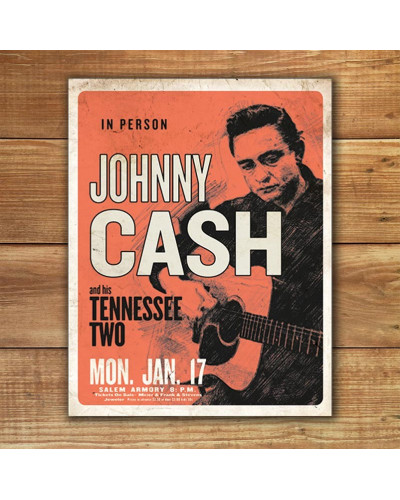 Plechová cedule Johnny Cash and his Tennessee Two 32cm x 40cm w