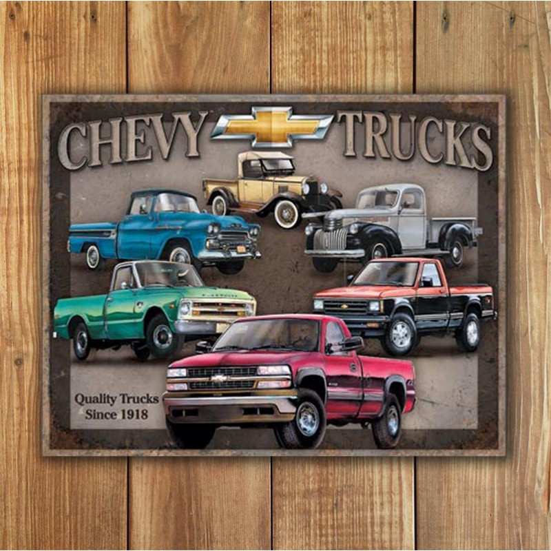 Plechová cedule Chevy Trucks Tribute 40 cm x 32 cm w Plechová cedule Chevy Trucks Tribute 40 cm x 32 cm w