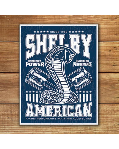Plechová cedule Shelby - Unbridled 40 cm x 32 cm w