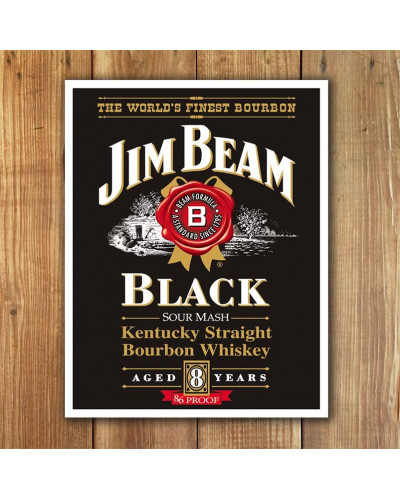 Plechová cedule Jim Beam - Black label 32 cm x 40 cm w