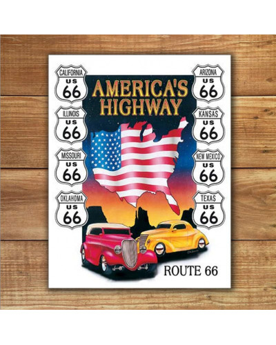 Plechová cedule Americas Highway 40 cm x 32 cm w