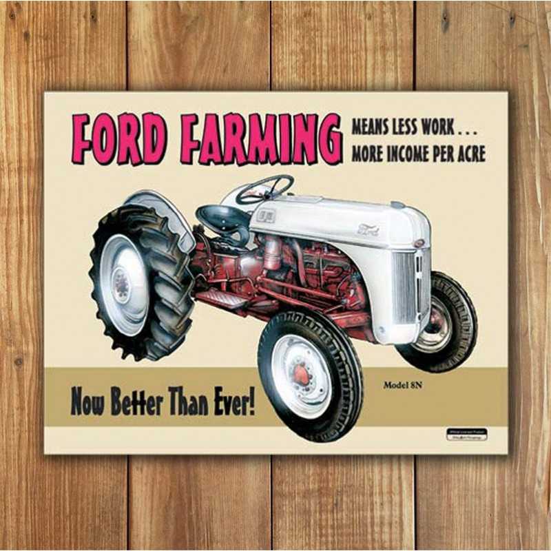 Plechová cedule Ford Farming 8N 40 cm x 32 cm w Plechová cedule Ford Farming 8N 40 cm x 32 cm w