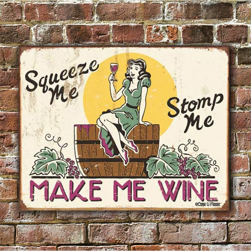 Plechová cedule Moore - Make me Wine 40 cm x 32 cm w