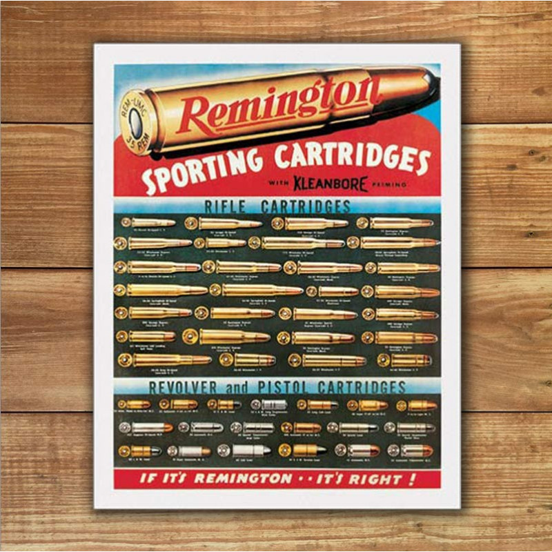 Plechová cedule Remington Cartridges 32 cm x 40 cm w Plechová cedule Remington Cartridges 32 cm x 40 cm w