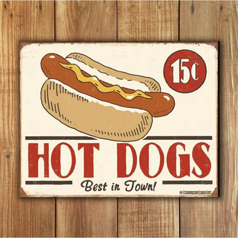 Plechová cedule Schonberg - Hot Dog 40 cm x 32 cm w Plechová cedule Schonberg - Hot Dog 40 cm x 32 cm w