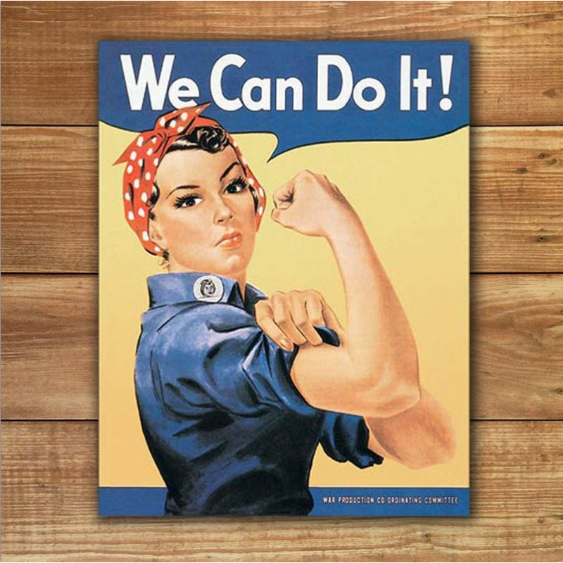 Plechová cedule Rosie the Rivetor 40 cm x 32 cm w Plechová cedule Rosie the Rivetor 40 cm x 32 cm w