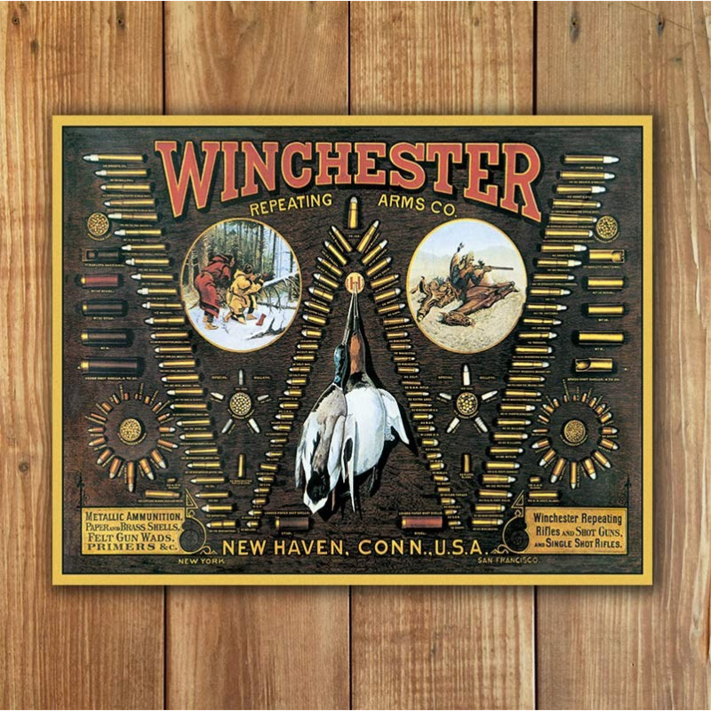 Plechová cedule Winchester Bullet Board 32 cm x 40 cm w Plechová cedule Winchester Bullet Board 32 cm x 40 cm w