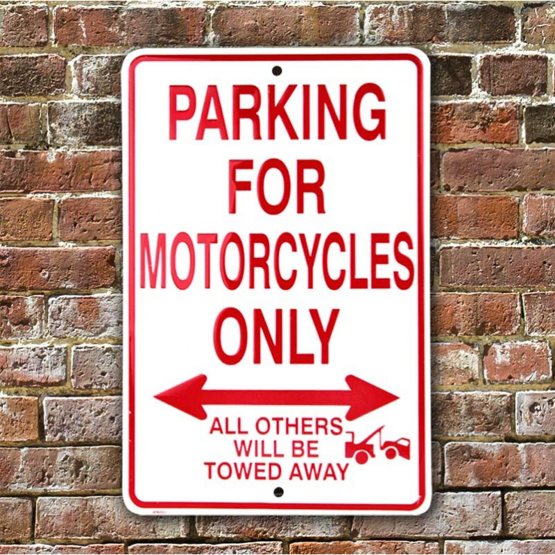 Plechová cedule Motorcycles Parking Only 20 cm x 30 cm w Plechová cedule Motorcycles Parking Only 20 cm x 30 cm w