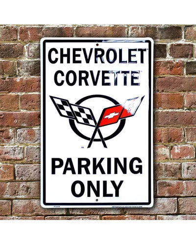Plechová cedule Chevrolet Corvette Parking 30cm x 45 cm w
