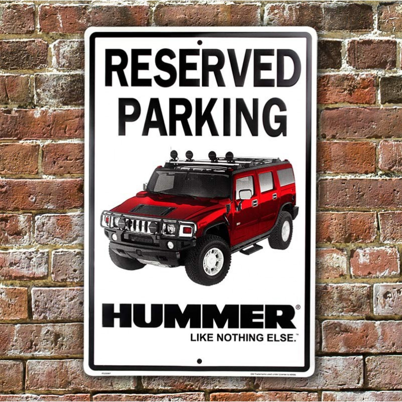 Plechová cedule Hummer Parking 30 cm x 45 cm Plechová cedule Hummer Parking 30 cm x 45 cm