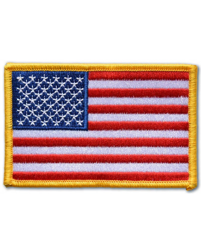 Moto nášivka US flag yellow border 5 cm x 9 cm