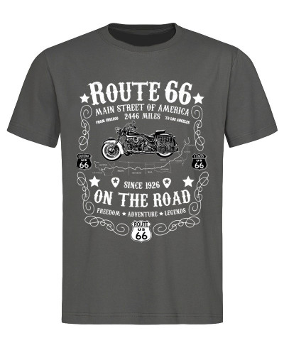 Pánské tričko Route 66 On The Road šedé