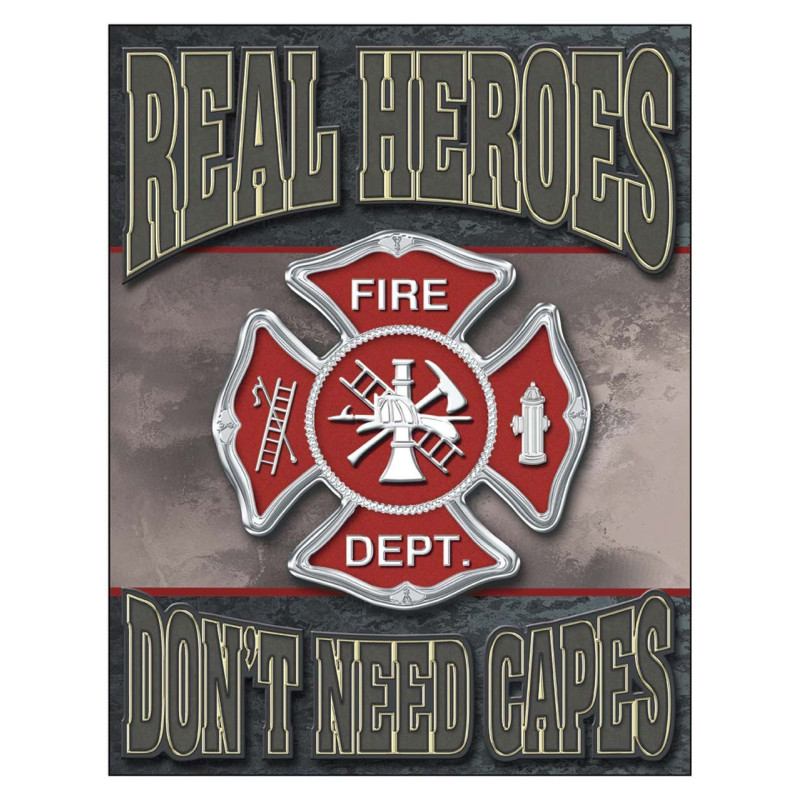 Plechová cedule Real Heroes - Firemen 40 cm x 32 cm