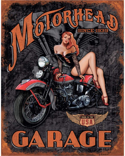 Plechová cedule Legends - Motorhead Garage 40 cm x 32 cm x
