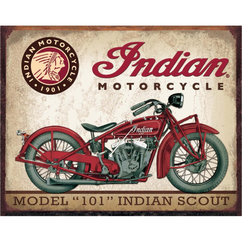 Plechová cedule Indian Scout 40 cm x 32 cm x