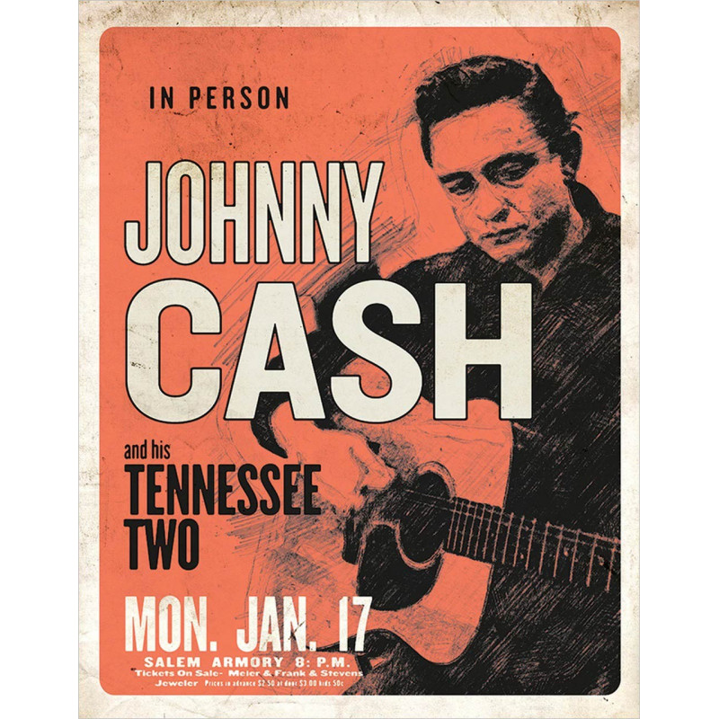 Plechová cedule Johnny Cash and his Tennessee Two 32cm x 40cm x