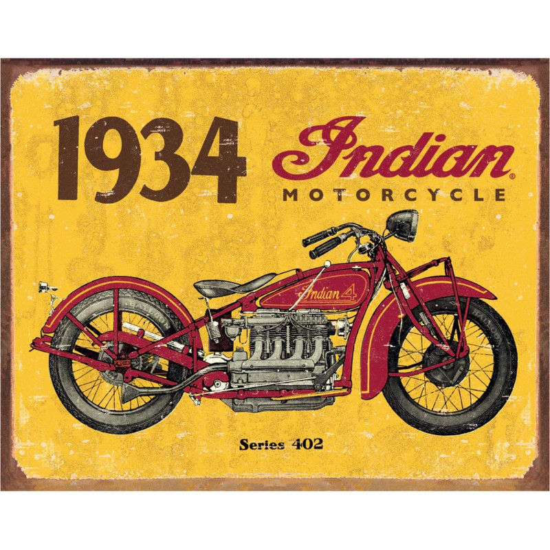 Plechová cedule 1934 Indian 40 cm x 32 cm x