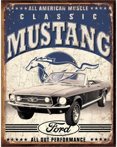 Plechová cedule Classic Ford Mustang 40 cm x 32 cm