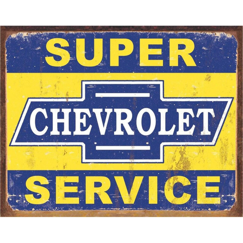 Plechová cedule Super Chevy Service 40 cm x 32 cm