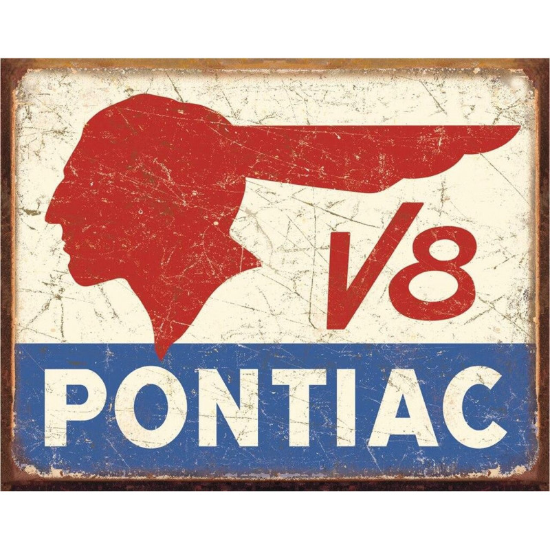 Plechová cedule Pontiac V8 40 cm x 32 cm