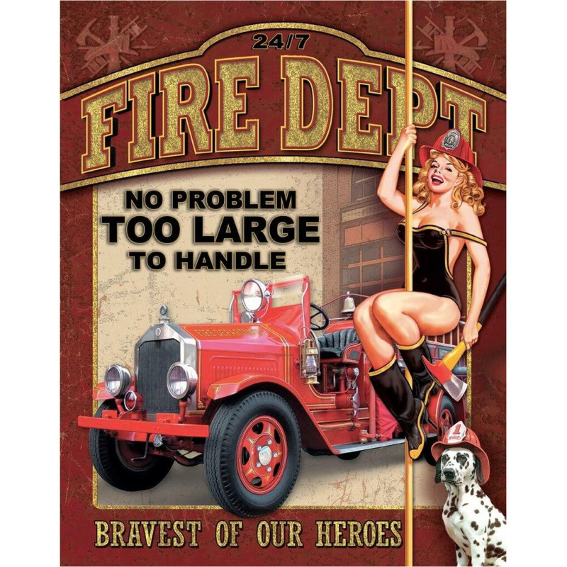 Plechová cedule Fire Dept - No Problem 40 cm x 32 cm