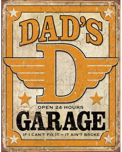 Plechová cedule Dads Garage 40 cm x 32 cm