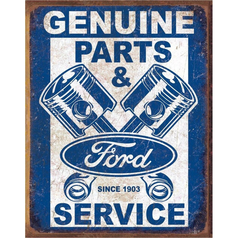 Plechová cedule Ford Service - Pistons 40 cm x 32 cm