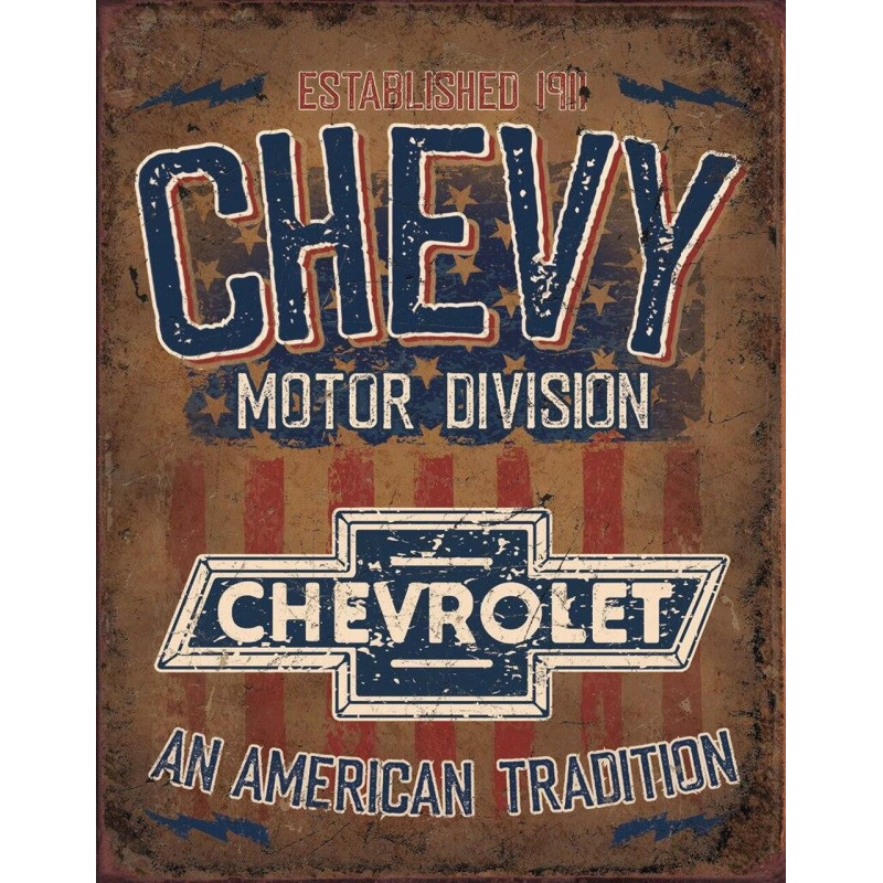 Plechová cedule Chevy - American Tradition  40 cm x 32 cm x