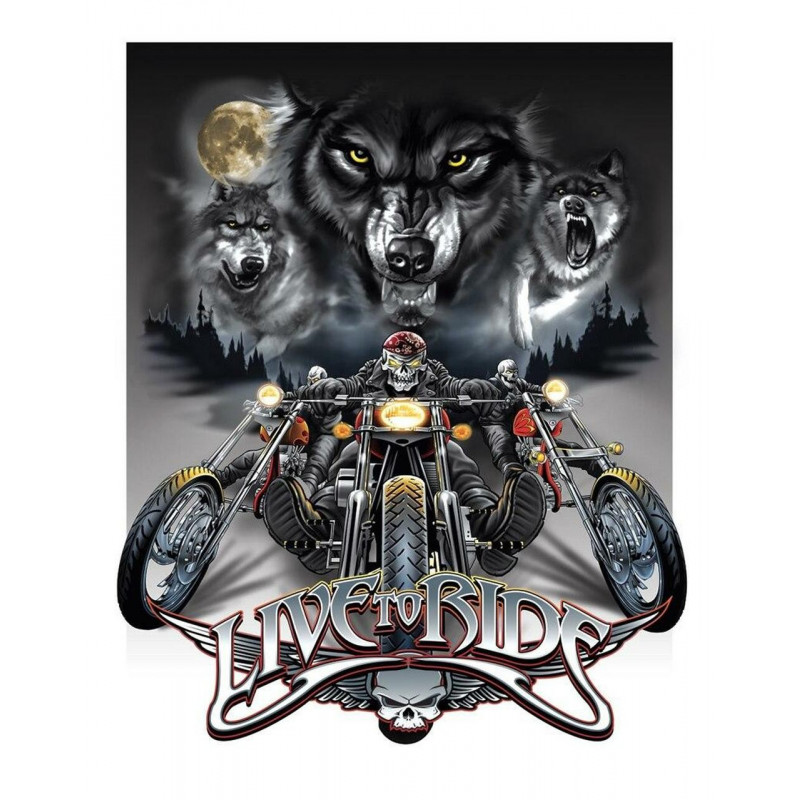 Plechová cedule Live to Ride Wolves 40 cm x 32 cm Plechová cedule Live to Ride Wolves 40 cm x 32 cm
