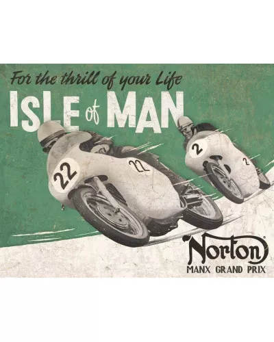 Plechová cedule Norton - Isle of Man 40 cm x 32 cm