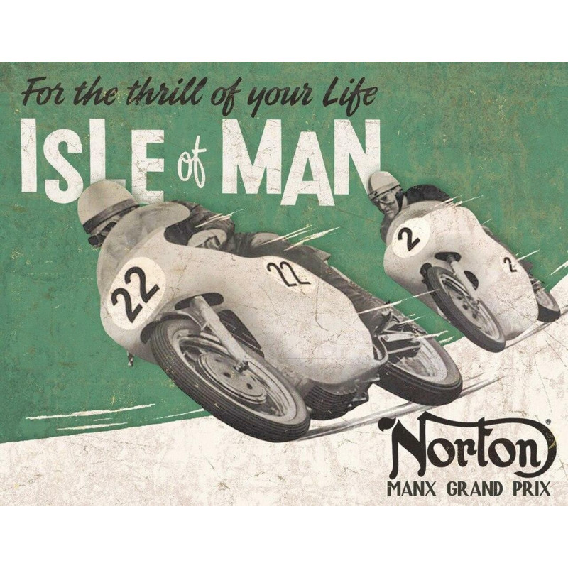 Plechová cedule Norton - Isle of Man 40 cm x 32 cm Plechová cedule Norton - Isle of Man 40 cm x 32 cm