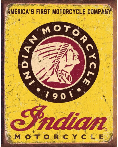 Plechová cedule Indian Motorcycles Since 1901 40 cm x 32 cm