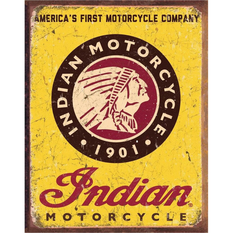 Plechová cedule Indian Motorcycles Since 1901 40 cm x 32 cm