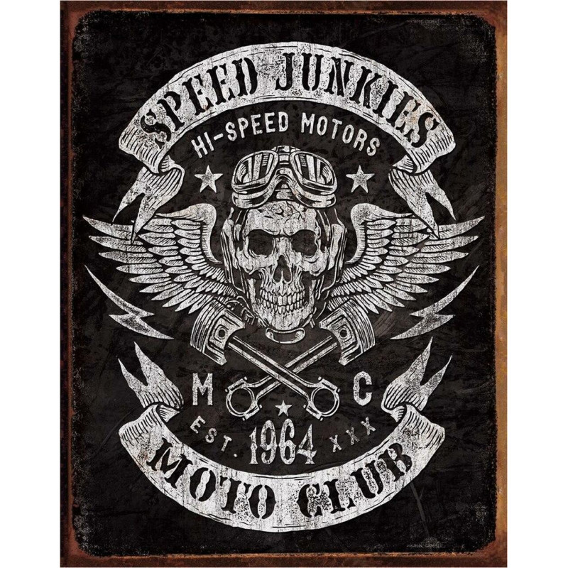 Plechová cedule Speed Junkies 40 cm x 32 cm Plechová cedule Speed Junkies 40 cm x 32 cm