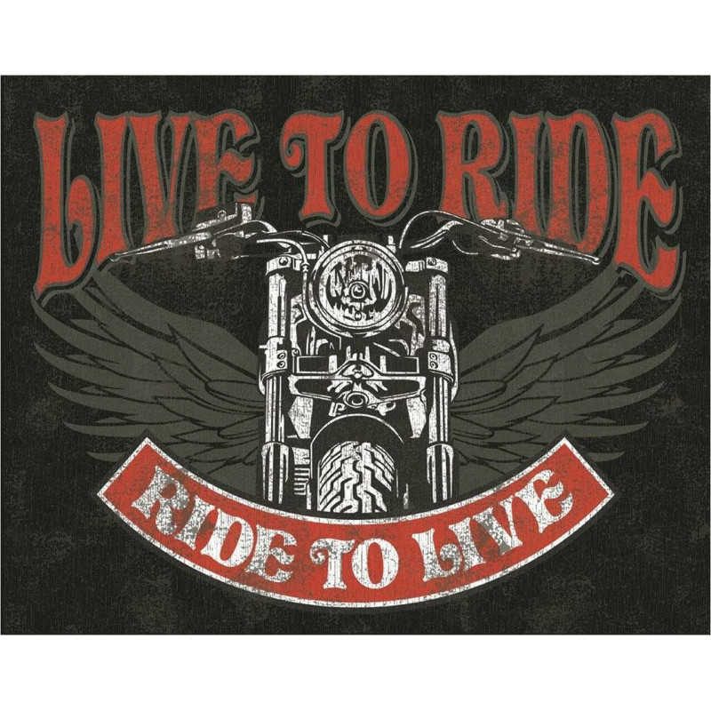 Plechová cedule Live to Ride - Bike 32 cm x 40 cm