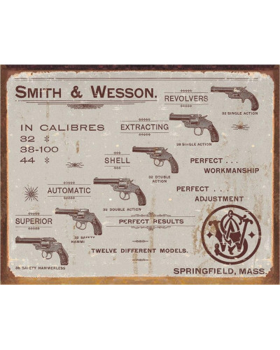 Plechová cedule S&W - Revolvers