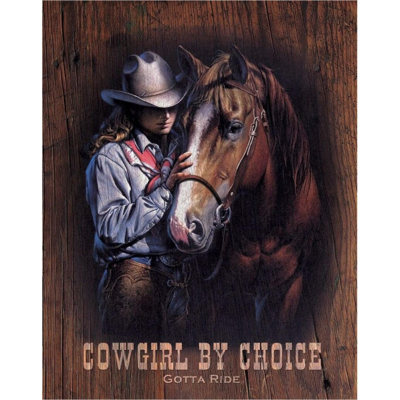 Plechová cedule Cowgirl by Choice 40 cm x 32 cm